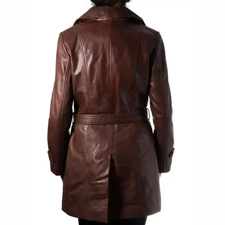 Women’s Chocolate Brown Sheepskin Leather Coat